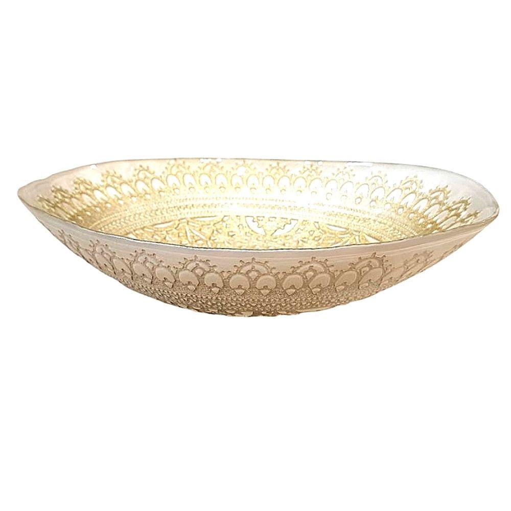 Artistic Accents Gold Lace Crochet Decorative Glass Bowl - Picture 2 of 10